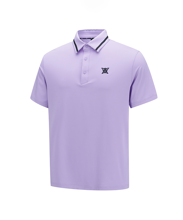 ANEW Golf Men Back Triangular Point Short T-Shirt in lavender color, showcasing its unique triangular back design.